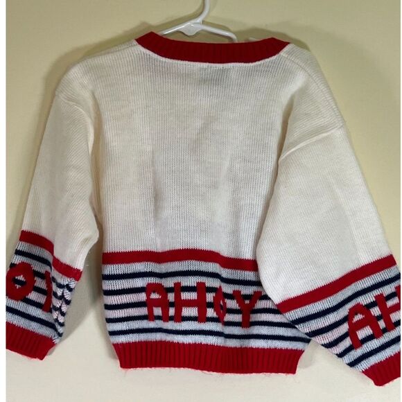 Vintage Children's Sweater - Red, White and Blue Ahoy Sailor by Miniwaves (1970) - Picture 2 of 8